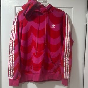 Adidas Women’s Red and Pink Hoodie